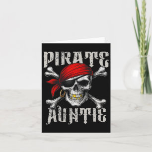 Cartão Tia Pirata Bandeira Jolly Roger E Ossos Cruzados D