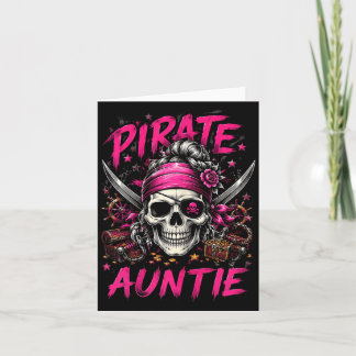 Cartão Tia pirata caveira de família engraçada jolly roge