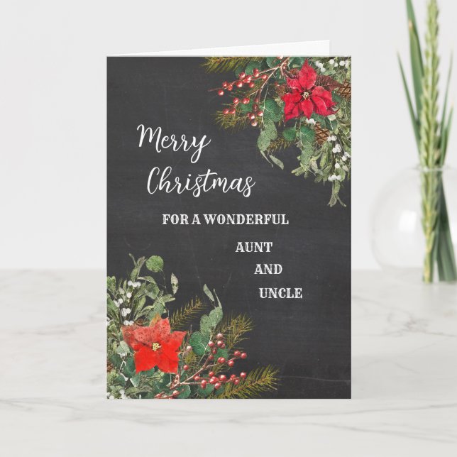 Cartão Tia russa e Tio Feliz Natal (Frente)