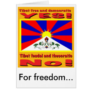 Cartão Tibet livre e democrático, para a liberdade…
