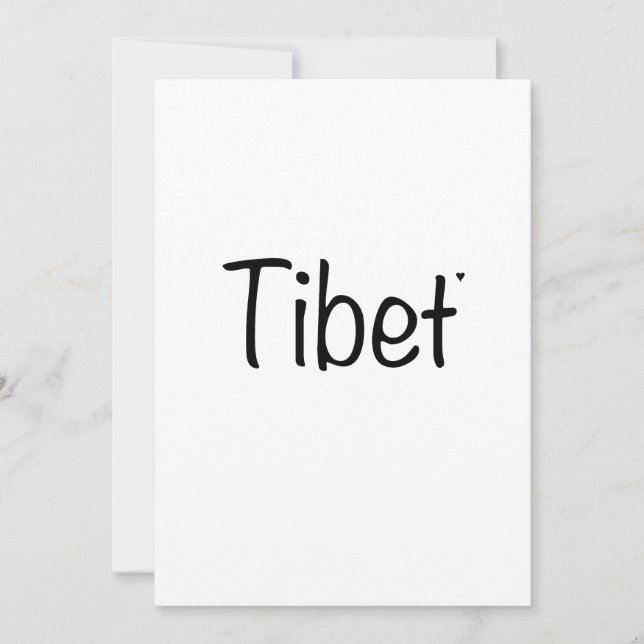Cartão Tibet - minimalistic typography card (Frente)
