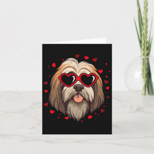 Cartão Tibetan Terrier Dia dos Namorados Coração Amantes