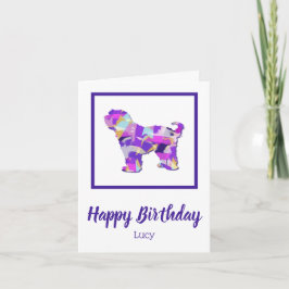 Cartão Tibetano - Cachorro Cachorro - Silhueta púrpura PY