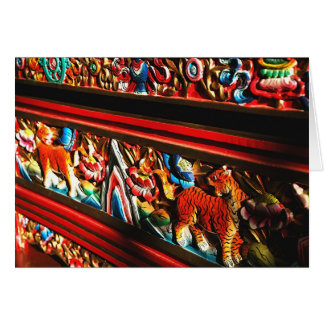 Cartão tibetano da meditação da caixa do tigre