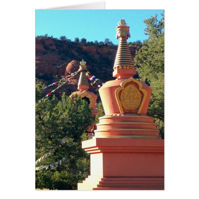 Cartão Tibetano Stupas (Frente)