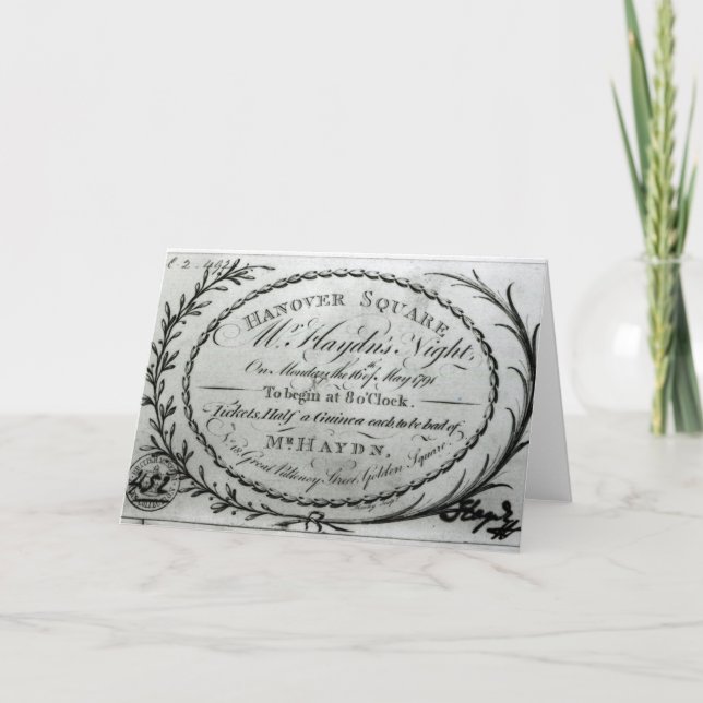 Cartão Ticket to 'Mr. Haydn's Night' in Hanover (Frente)