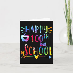 Cartão Tie Dye 100 Dias De Escola 100º Dia De Chá Escolar