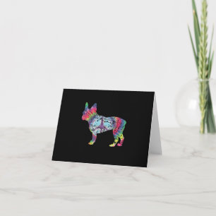 Cartão tie dye french buldog presente para amantes de c