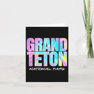 Cartão Tie Dye Grand Teton National Park Wyoming Kids Wom