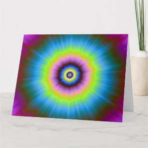 Cartão Tie-Dye in Blue Pink Yellow Greeting Card