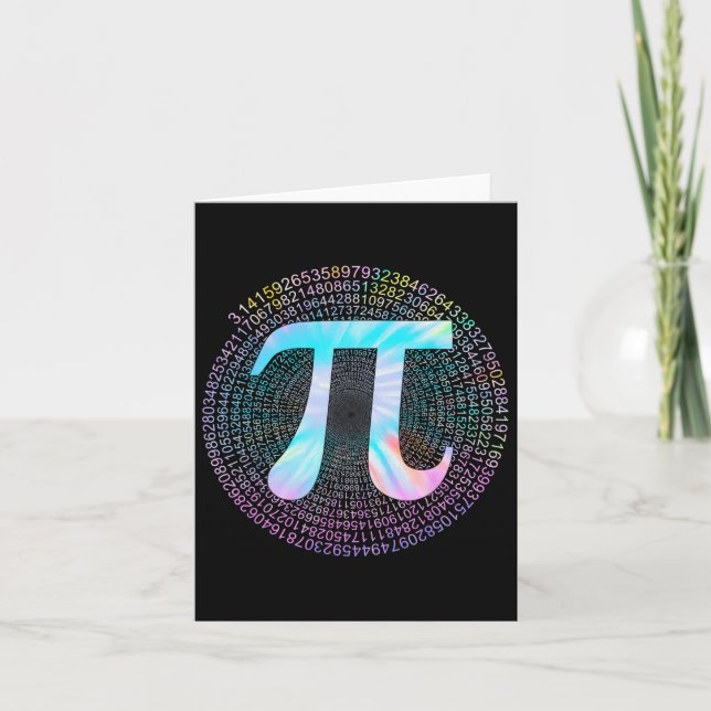 Cartão Tie Dye Pi Happy Pi Day (Frente)