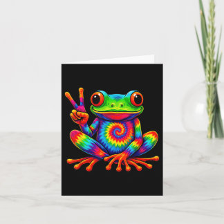 Cartão Tie-dye Sapo Sinal de Paz Hippie para Homens Mulhe