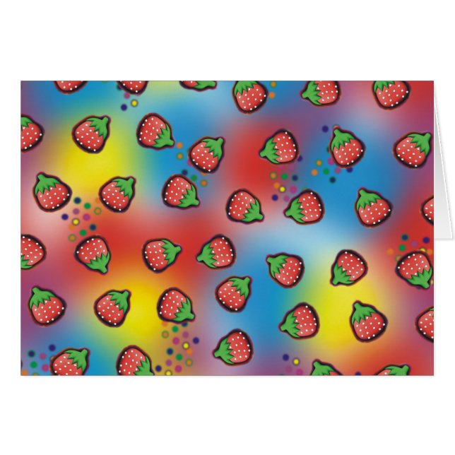 Cartão Tie Dye Strawberry Fields (Frente Horizontal)