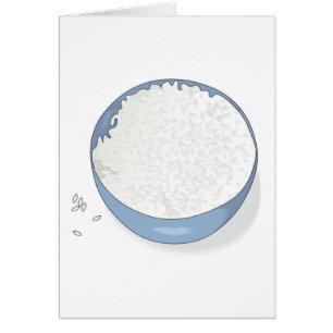 Cartão tigela de arroz branco