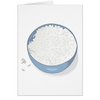 Cartão tigela de arroz branco