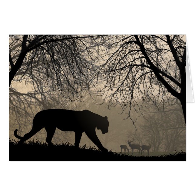 Cartão Tiger e Deer (Frente Horizontal)