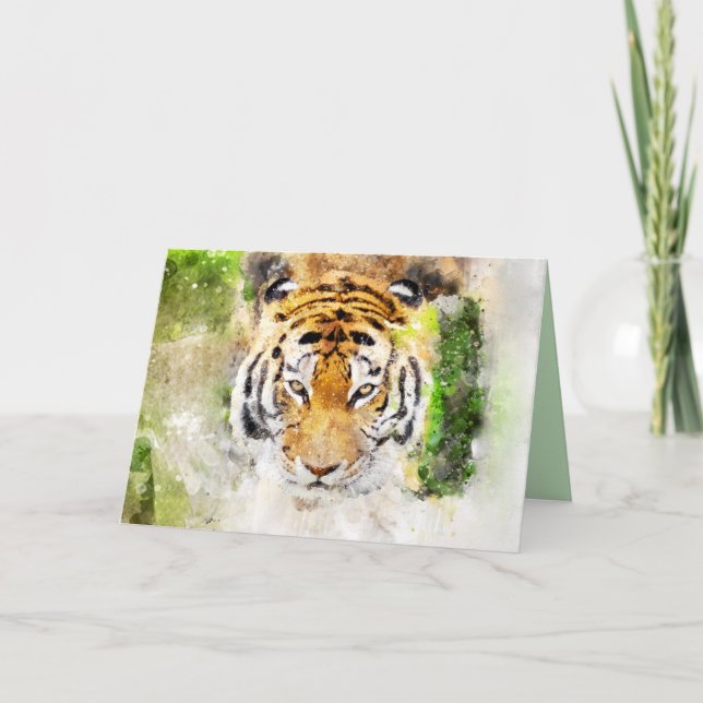 Cartão tiger face greeting card (Frente)