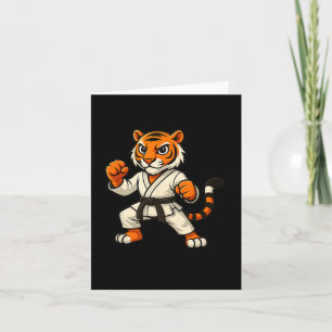 Cartão Tiger Karate Funny Black Belt Boys Meninas