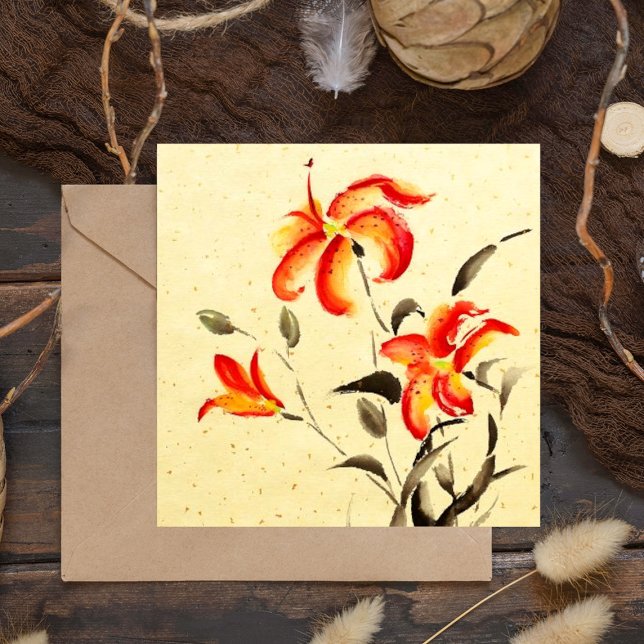 Cartão Tiger Lily - Vermelho (Criador carregado)