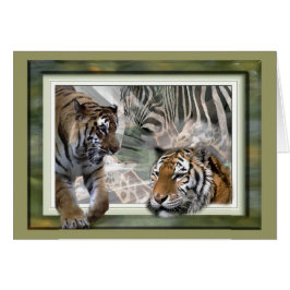 Cartão Tiger, Zebra, Girafa, Presentes De Amantes