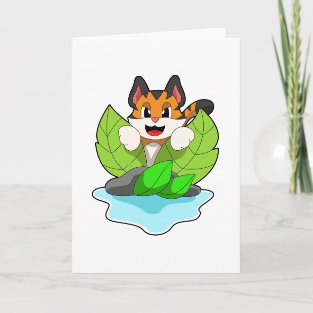 Cartão Tigre à caça (Frente)