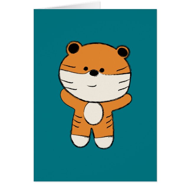 Cartão Tigre Adorável (Frente)