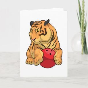 Cartão Tigre Boliche Bola de boliche