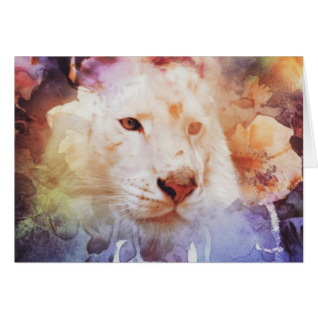 Cartão Tigre Branco (Frente Horizontal)