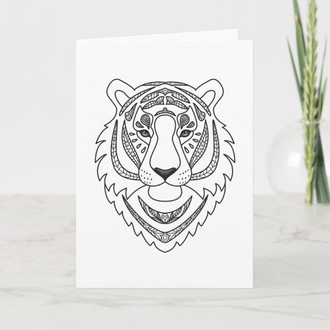 Cartão Tigre branco inspirado (Frente)