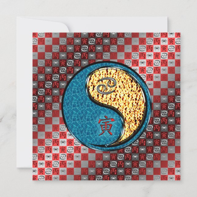 Cartão Tigre cancer e Fogo (Frente)