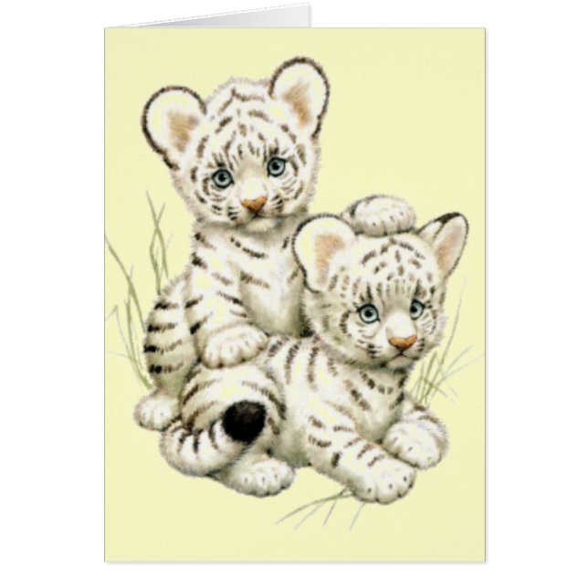 Cartão Tigre Cubs branco bonito (Frente)
