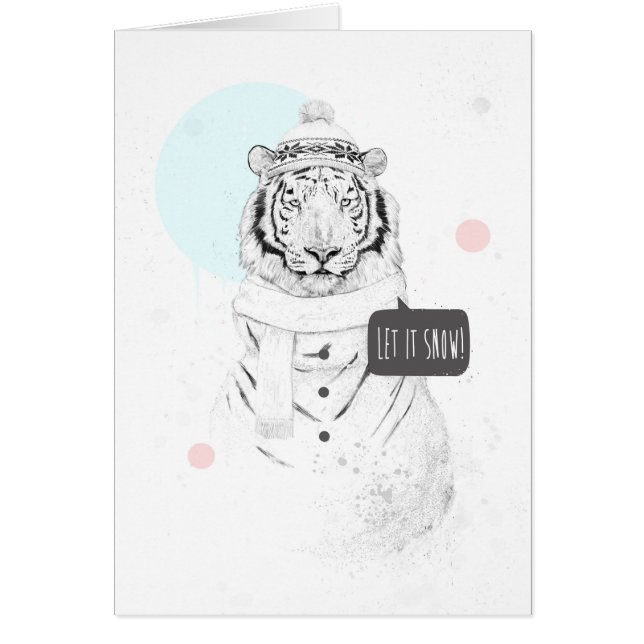 Cartão Tigre da neve (Frente)