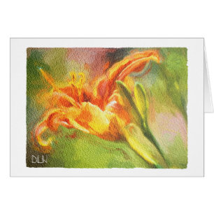 Cartão Tigre de flor silvestre Lily/Floral/Watercolor