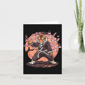 Cartão Tigre de Karate Flores de Sakura Taekwondo Jiu-Jit