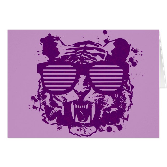 Cartão Tigre do hipster (Frente Horizontal)