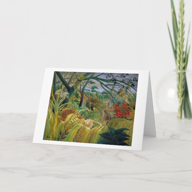 Cartão Tigre em uma tempestade tropical, Rousseau (Frente)