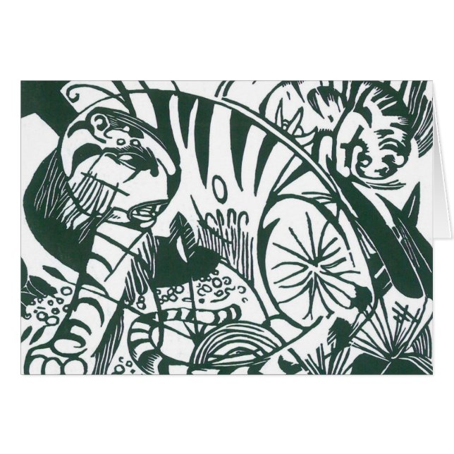 Cartão Tigre por Franz Marc, Arte de Expressionismo Vinta (Frente Horizontal)