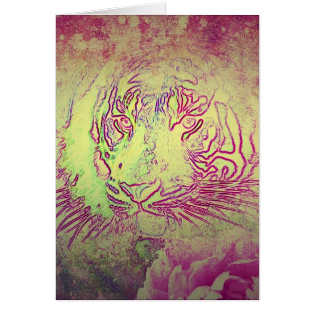Cartão Tigre Primavera Todas as Ocasiões (Frente)