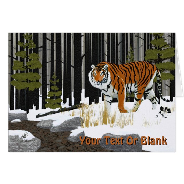 Cartão Tigre Siberiano (Frente Horizontal)