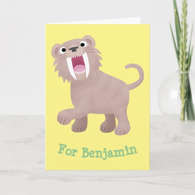 Cartão Tigre Smilodon de Tigre de Saber (Frente)