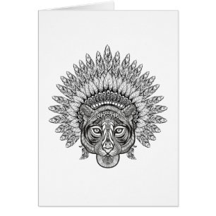 Cartão Tigre tirado mão no estilo