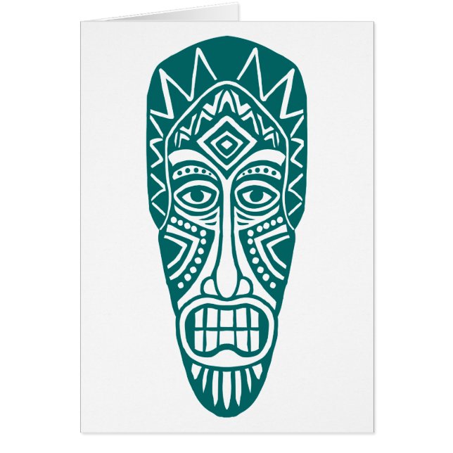 Cartão Tiki Mask - Moss Green (Frente)
