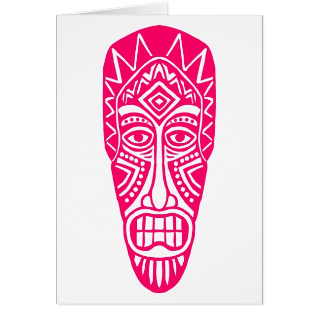 Cartão Tiki Mask - Neon Red (Frente)