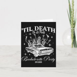 Cartão Til Death Do U Party Retro Halloween Bachelorette