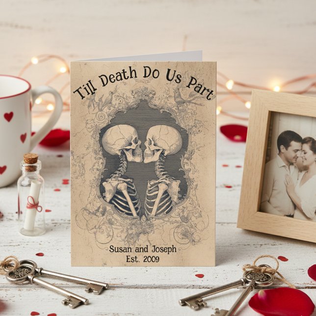 Cartão Till Death Do Us Part Skeleton Couples  (Criador carregado)