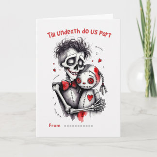 Cartão Till Undeath Do Us Part Skeleton Couple Valentine 
