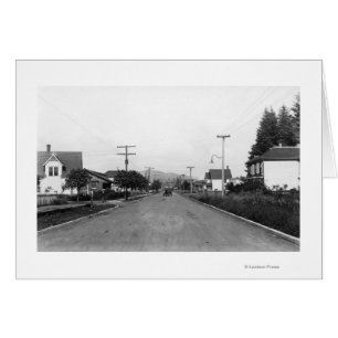 Cartão Tillamook, cena residencial da rua de Oregon