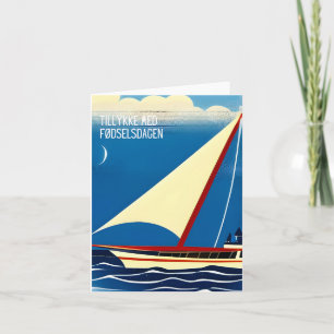 Cartão Tillykke med fødselsdagen, feliz aniversário na Di