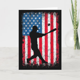 Cartão Time de beisebol da bandeira americana homens meni