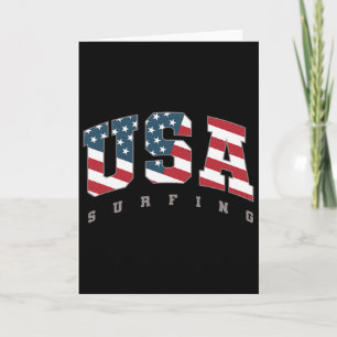 Cartão Time de Surf Bandeira dos EUA Atleta de Suporte Su